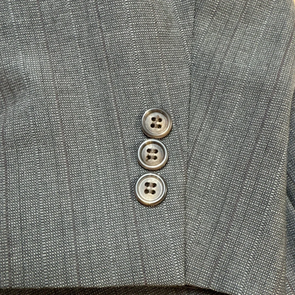 Towncraft Gray Pin Stripe 2-Piece Suit 44S Jacket 36 x 28 Pants VTG Wool Blend